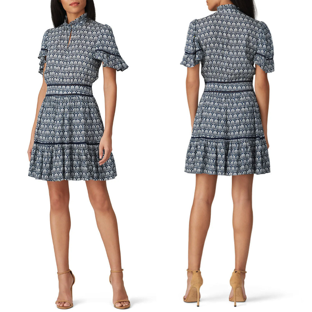 Scotch & Soda Ladder Lace Printed Dress - Size M